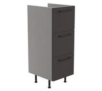 Ennis Matt Graphite Slab Freestanding Fitted Bathroom 3 Drawer Base Cabinet (W)300mm (H)820mm