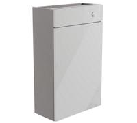 Ennis Slim Gloss Light Grey Contemporary Freestanding Slimline Toilet Cabinet (W)495mm (H)820mm