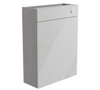 Ennis Slim Gloss Light Grey Contemporary Freestanding Slimline Toilet Cabinet (W)595mm (H)820mm