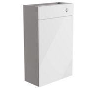 Ennis Slim Gloss White Contemporary Freestanding Slimline Toilet Cabinet (W)495mm (H)820mm