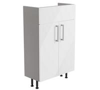 Ennis Slim Slimline Gloss White Double Freestanding Bathroom Vanity Unit (H) 820mm (W) 495mm