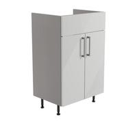 Ennis Standard Gloss Light Grey Double Freestanding Bathroom Vanity Unit (H) 820mm (W) 495mm