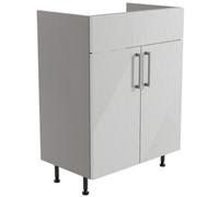 Ennis Standard Gloss Light Grey Double Freestanding Bathroom Vanity Unit (H) 820mm (W) 595mm