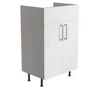 Ennis Standard Gloss White Double Freestanding Bathroom Vanity Unit (H) 820mm (W) 495mm
