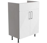 Ennis Standard Gloss White Double Freestanding Bathroom Vanity Unit (H) 820mm (W) 595mm