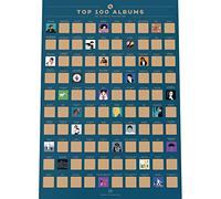 Enno Vatti 100 Albums Scratch Off Poster - 42 x 59.4 cm Top Music of All Time Bucket List - Albums Filled with Well-Love Records and New Artists - Gift for Music Fans