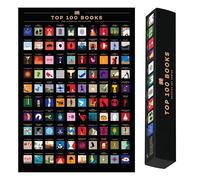 Enno Vatti 100 Books Scratch Off Poster - Top 100 Bucket List for Book Lovers Featuring All Time Classics, Unique Icons & Premium Packaging - Gift for Readers Worldwide (16.5" x 23.4")