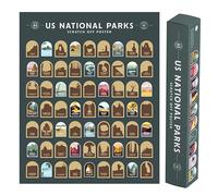 Enno Vatti US National Parks Scratch Off Poster & Map for All 63