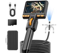 Ennovor 5'' IPS Screen Articulating Endoscope Inspection Camera, Two-Way Endoscope Camera with Light, 32G Storage Card Borescope with Articulated Probe, Perfect for Automotive Aircraft Mechanics, 5FT