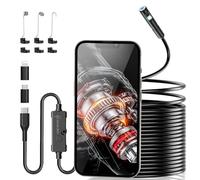 Ennovor 7.9mm Dual-Lens Endoscope Inspection Camera, 1920P HD Borescope Cameras, 8 Adjustable LED Lights, 32.8ft Semi-Rigid Snake Endoscope, IP67 Waterproof Inspection Camera for Android 4.4+, iOS 9+
