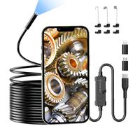 Ennovor Endoscope Inspection Camera, 1920P Flexible Rigid Endoscope, 8 LED Borescope, USB No WiFi Snake Camera, Waterproof IP67 Tube Sink Pipe Drain Borescope, Android iOS