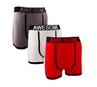 ENNOWAY Boys Boxer Shorts Multipack Soft Cotton Boxer Briefs Comfortable Durable Lightweight Breathable Cotton Trunks Boxers Pack of 3 (UK, Age, 9 Years, 12 Years, Regular, Grey-White-Red)