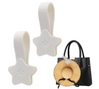 Ennoxwi Clip Magnétique Chapeau 2 Pièces en Forme d’Étoile, Accessoire de Voyage pour Sac à Main, Sac à Dos et Bagage, Porte-Chapeau Magnétique Beige Clair pour Extérieur et Quotidien