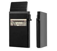 ENNSOO Card Holder Wallet, Mens Wallet Slim with Pop Up Aluminum Case, Smart, RFID Blocking, Slim Front Pocket Wallet for 5-6 Card Capacity, Birthday Gifts for Men, Minimalist, Black