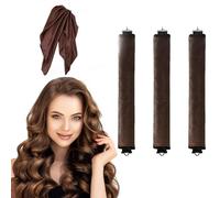 ENNSOO Heatless Hair Curler, Velvet Rods with Hook for Blowout Curls, Overnight Hair Curling Set for All Hair Types, Satin Heatless Curling Set with Scarf for Sleeping, Women, 3pcs, Brown