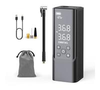 Enntas Cordless Tyre Inflator Portable Air Compressor, Car Tyre Pump Rechargeable, Mini Bike Pump 150PSI with Preset Tyre Pressure & Auto Shutoff and Fast Inflation, LED Light