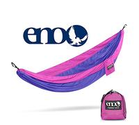 ENO Singlenest Hammock Purple Fuchsia Soft Breathable Fabric 70 Denier High Tenacity Nylon Taffeta Heavy Duty Triple Stitched Fast Dry Compression Stuffsack Aluminium Wiregate Carabiners Weight 454 g