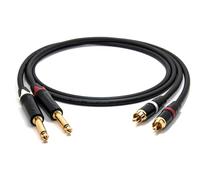 enoaudio Mogami 2534 Quad Pair (L,R) Cable | Neutrik RCA - 6.3mm TS | HiFi - 1.5 m