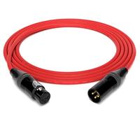 enoaudio Mogami 2534 Quad Professional Studio Cable Balanced Microphone | Neutrik Gold XLR Female - XLR Male | HiFi, Red, 3.0 m