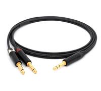 enoaudio Mogami 3106 Microphone Cable Stereo, HiFi Y-Audio Cable | Neutrik Gold 6,3mm TRS - Neutrik Gold 6.3mm TS Jack - 3.0 m