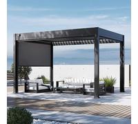 enoch small aluminum garden pergola in black