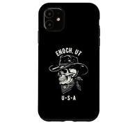 Enoch Utah USA Cowboy Skull Distressed Design Case for iPhone 11