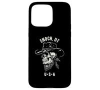 Enoch Utah USA Cowboy Skull Distressed Design Case for iPhone 15 Pro Max