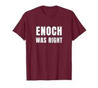 Enoch was Right Conservative Centre Right UK Politics T-Shirt, Men, Burgundy, Small