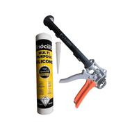 EnociliS Heavy Duty Strong Caulking Gun + 1 Enocilis Silicone Sealant + Packing in Professional Box, 310ml Capacity, Aluminium Handle, Professional Sealant Applicator