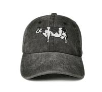 Enodtter Embroidered Baseball Caps for Men and Women, Holstein Cow Farm (Washed Black), One size