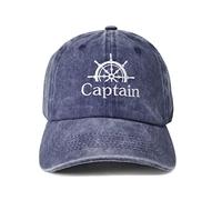 Enodtter Embroidered Baseball Hats for Men and Women, Captain (Washed Navy Blue), One Size