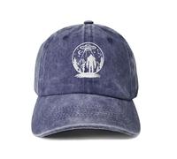 Enodtter Embroidered UFO Big Foot Alien Baseball Cap for Women Men, Navy Blue Cotton Adjustable Trucker Hat Dad Hats, Bigfoot & Alien Under the Moon (Navy Blue), One size