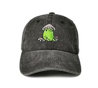Enodtter Frog with Mushroom Baseball Hats, Frog With Mushroom (Washed Black), One size
