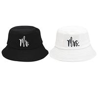 Enodtter Mr Mrs Hubby Wifey Captain First Mate Matching Bucket Hats Set