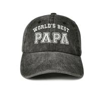 Enodtter World's Best Papa Hat for Men, Fathers Day Birthday Gifts for Daddy from Daughter Son, Embroidered Baseball Cap Dad Hat, World's Best Papa (Washed Black), One size