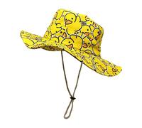 Enodtter Yellow Duck Bucket Hat for Men Women, Wide Brim Reversible Packable Fisherman Cap, Printed Outdoor Travel Beach Sun Hat, Yellow Duck(wide Brim), One size