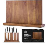 ENOKING Large Magnetic Knife Block Without Knives 38.6 x 23 cm, Double Sided Magnetic Knife Holder, Acacia Wooden Magnetic Knife Stand, Knife Block for Cutlery Display and Storage,Quick-Fit Design