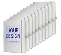 ENOMY 10 Pack Bulk Personalised Notebooks A5 Custom PU Leather Hardcover Executive Journals for Corporate Branding Gifts Sliver