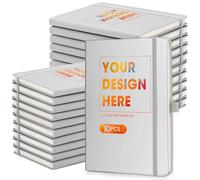 ENOMY 10 Pack Personalised Notebook with Logo/Text/Photo A5 Custom Diary Bulk Notebook for College Graduation Office, Business Promotion Idea Sliver
