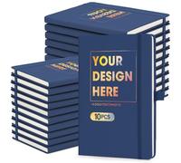 ENOMY 10 Pack Personalised Notebook with Logo/Text/Photo A5 Custom Diary Bulk Notebook for College Graduation Office, Business Promotion Idea Blue