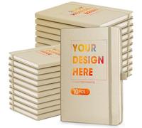 ENOMY 10 Pack Personalised Notebook with Logo/Text/Photo A5 Custom Diary Bulk Notebook for College Graduation Office, Business Promotion Idea Gold