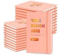 ENOMY 10 Pack Personalised Notebook with Logo/Text/Photo A5 Custom Diary Bulk Notebook for College Graduation Office, Business Promotion Idea Pink