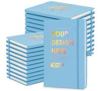 ENOMY 10 Pack Personalised Notebook with Logo/Text/Photo A5 Custom Diary Bulk Notebook for College Graduation Office, Business Promotion Idea Sky Blue