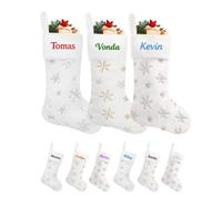 ENOMY 18 Inch Large Knit Christmas Stocking Personalised Embroidered Name with Luxury Festive Patterns Custom Family Stocking for Fireplace Xmas Decor