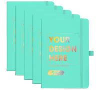 ENOMY 5 Pcs A5 Personalised Notebooks Customized Hardcover Custom Notebook with Logo/Text/Image Writing Journal for College Office Friend Green