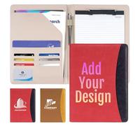 ENOMY A4 Personalised Portfolio PU Leather Folder Waterproof PU Certificate Holder Custom Conference Document Organiser for Business Travel Office Meetings Professional Gift Idea Red
