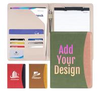 ENOMY A4 Personalised Portfolio PU Leather Folder Waterproof PU Certificate Holder Custom Conference Document Organiser for Business Travel Office Meetings Professional Gift Idea Green
