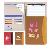 ENOMY A4 Personalised Portfolio PU Leather Folder Waterproof PU Certificate Holder Custom Conference Document Organiser for Business Travel Office Meetings Professional Gift Idea Brown
