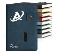 ENOMY A5 Personalised Journal Waterproof Cover Rose Gold 200 Pages Weekly Planner Diary for Writing Memory Keeping Deep Blue