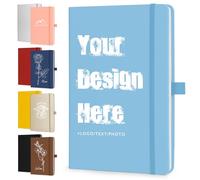 ENOMY A5 Personalised Notebook Custom Hardcover Executive Journal Daily Planner Work Notebook Customised with Logo Text Image Light Blue